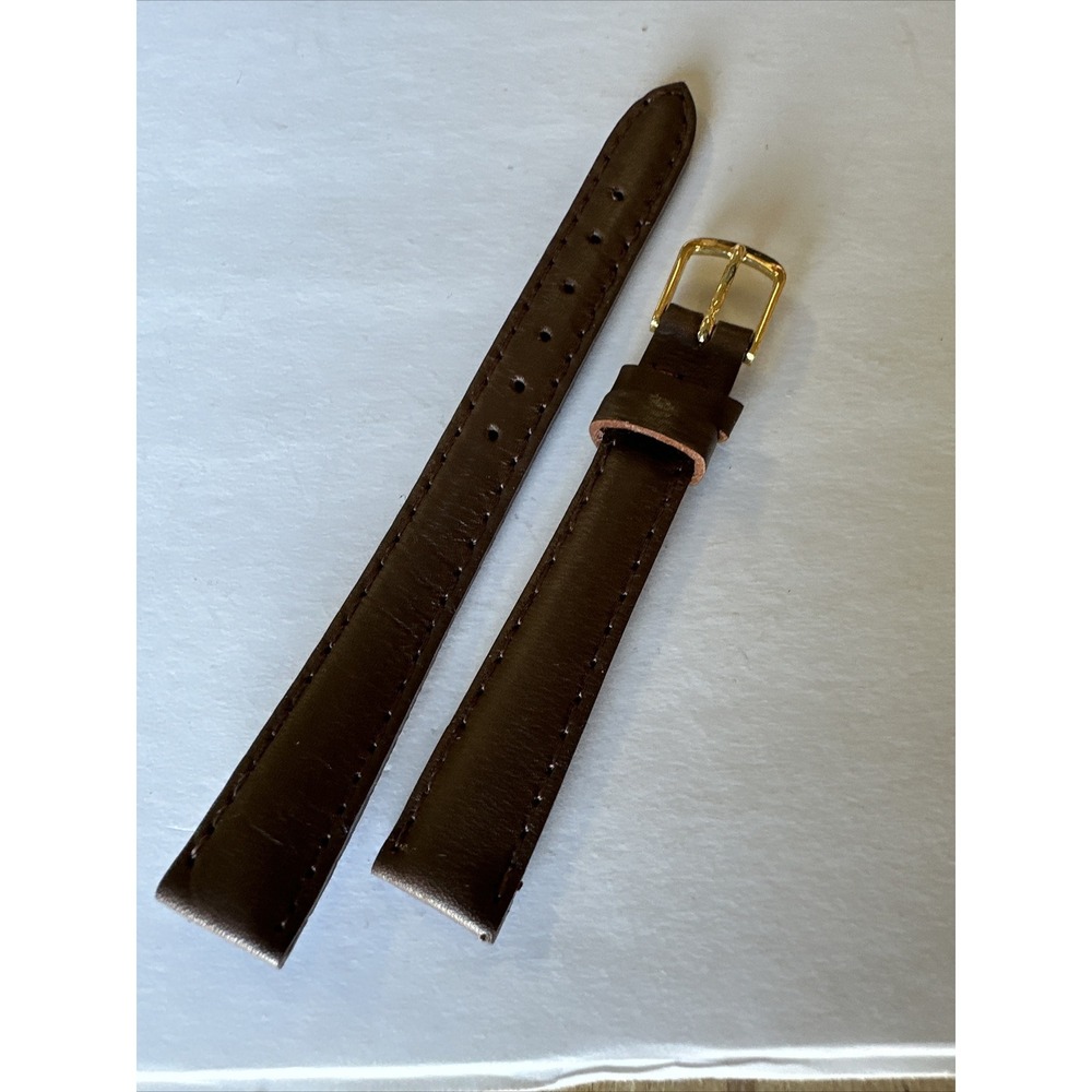 Kreisler Brown Norwegian Calf Leather Watch Strap 12mm Gold Buckle Vintage Band